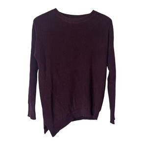 Athleta Rest Day Asymmetrical Crewneck Sweater Purple/Plum